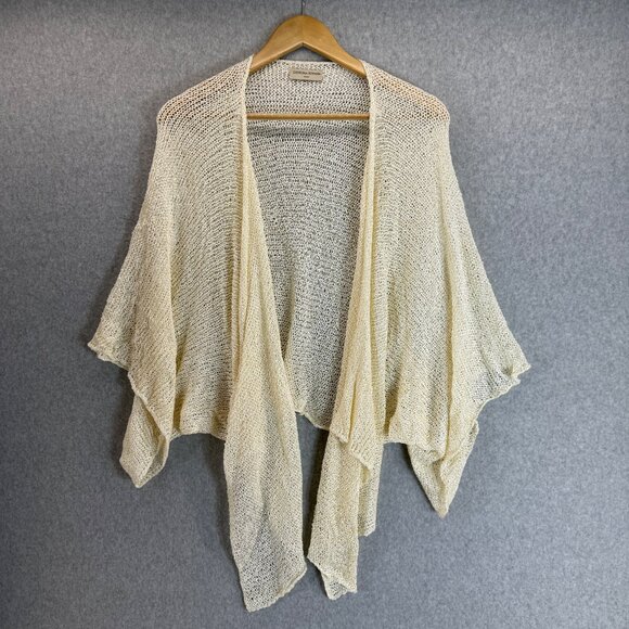 Georgina Estefania‎ Dallas Cream Ivory OS Open Knit Cardigan Shawl Drape Flowy - Picture 1 of 14